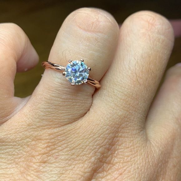 1 ct 18kt rosegold brilliant cut engagement ring - Picture 5 of 9